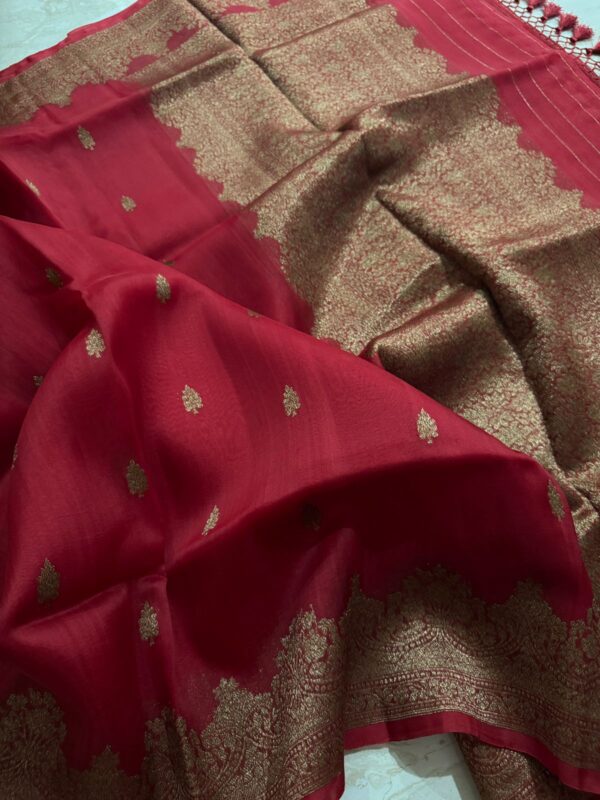 Pure Handloom Kora Banarasi Saree - Image 5