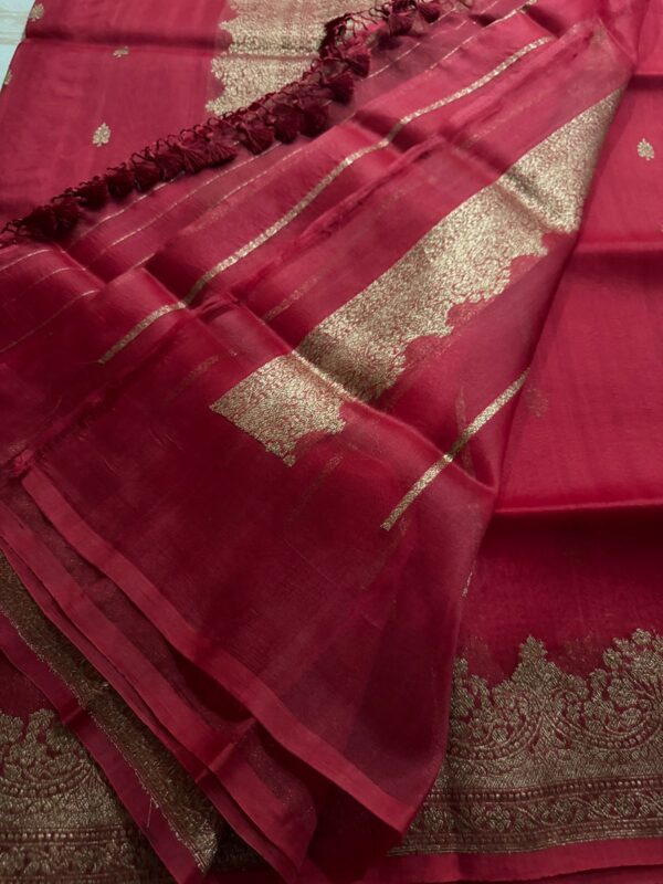 Pure Handloom Kora Banarasi Saree - Image 6