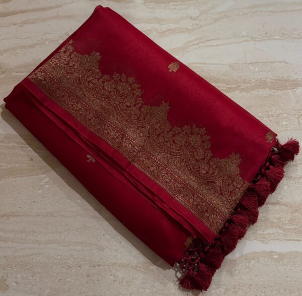 Pure Handloom Kora Banarasi Saree - Image 3