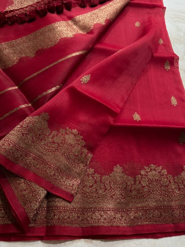 Pure Handloom Kora Banarasi Saree - Image 7