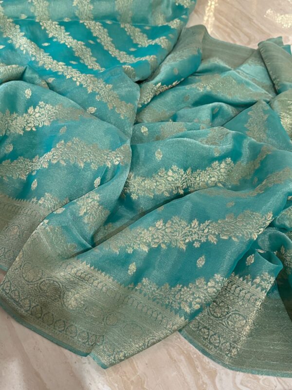 Pure Mysore Tissue Georgette Crepe Silk Saree - Image 6