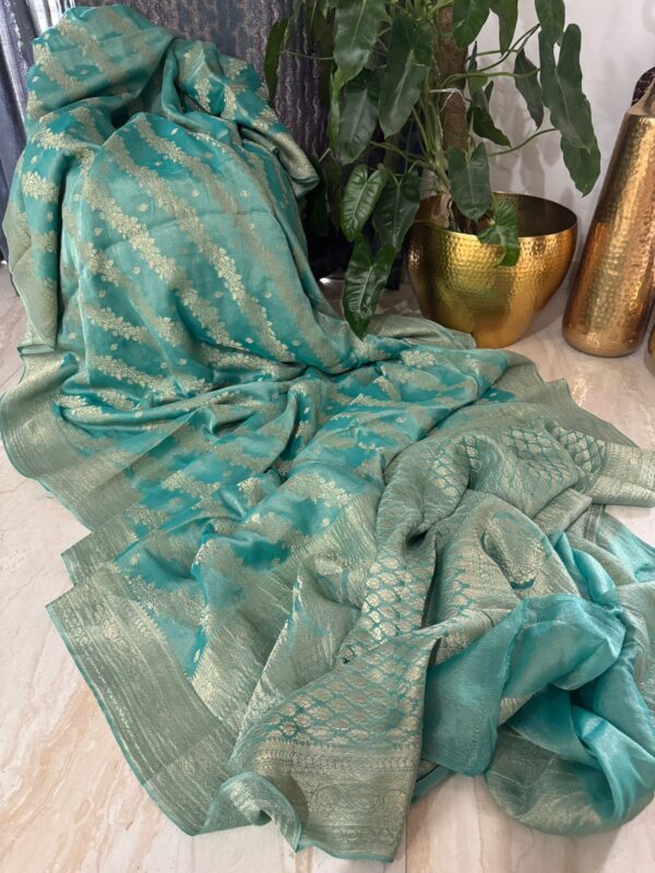 Pure Mysore Tissue Georgette Crepe Silk Saree - Image 8