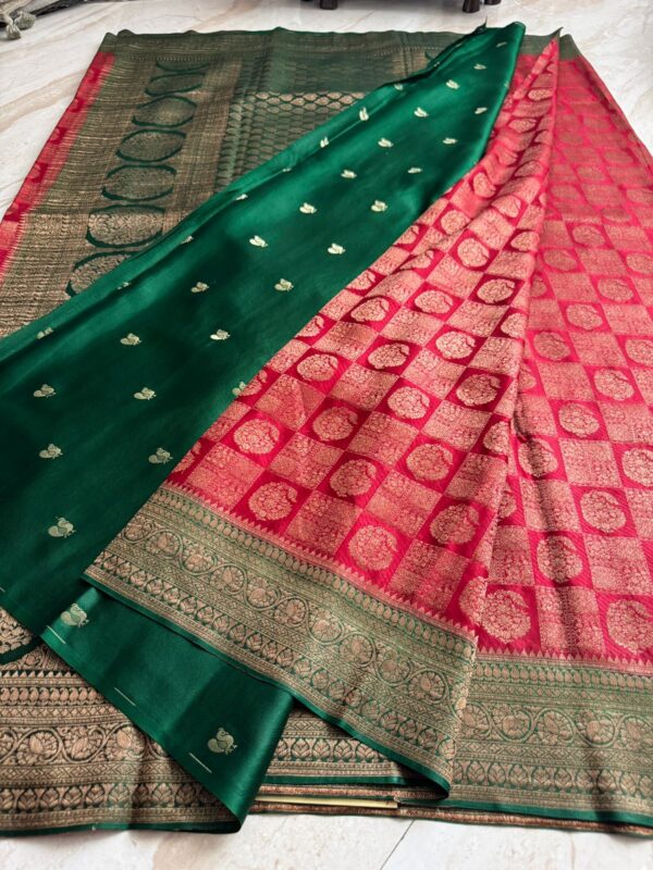 Pure Mysore Brocade Crepe Silk Saree With Antiq Zari Weave - Image 3