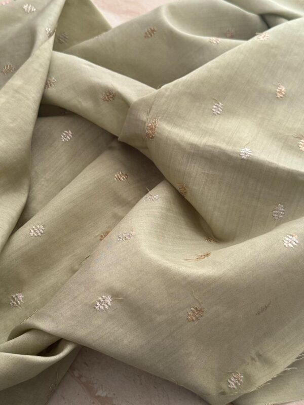 Pure Banarasi Soft Tissue Silk Saree With Pichwai Embroidery Work - Image 7