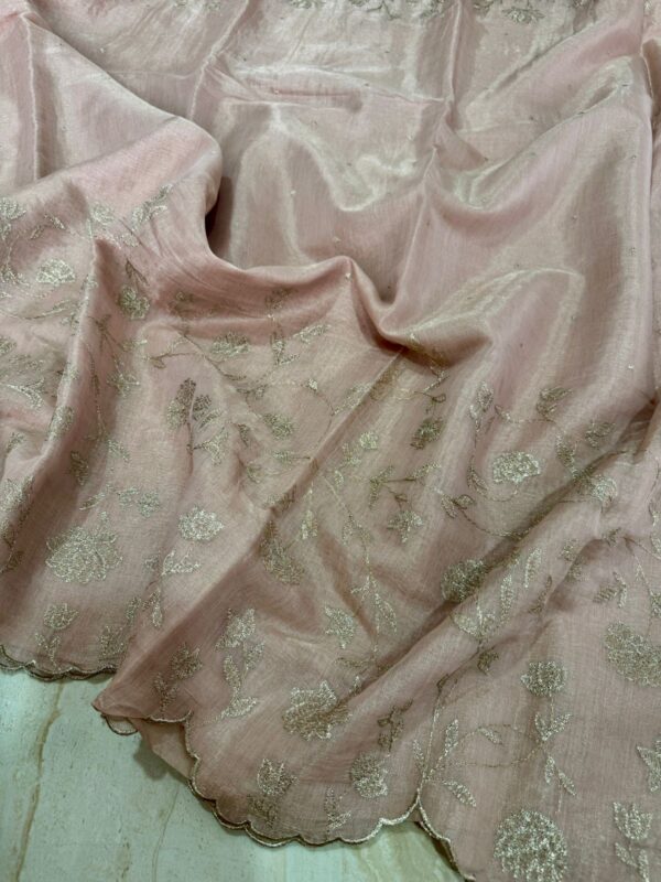 Banarasi Chanderi Soft Tissue Silk Saree with Embroidery Weave