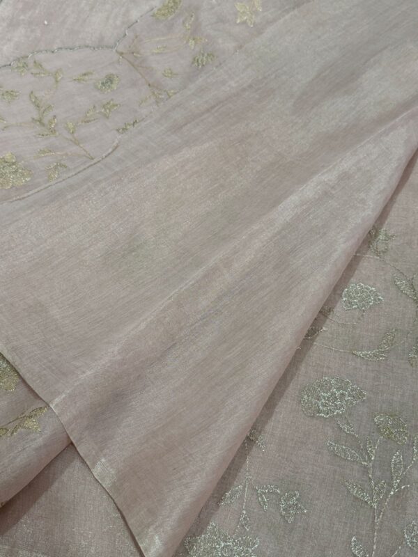 Banarasi Chanderi Soft Tissue Silk Saree with Embroidery Weave - Image 6