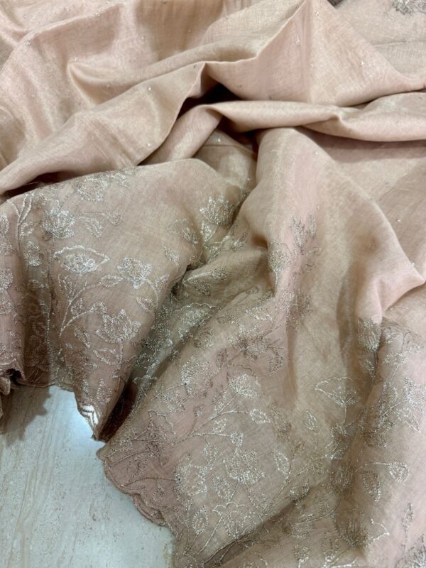 Banarasi Chanderi Soft Tissue Silk Saree with Embroidery Weave - Image 6