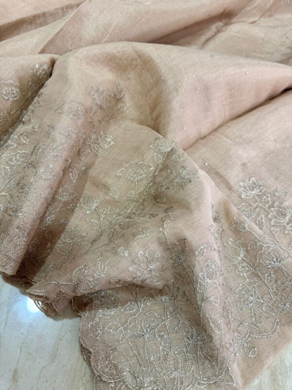Banarasi Chanderi Soft Tissue Silk Saree with Embroidery Weave