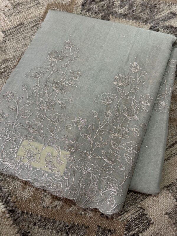 Banarasi Chanderi Soft Tissue Silk Saree with Embroidery Weave - Image 2