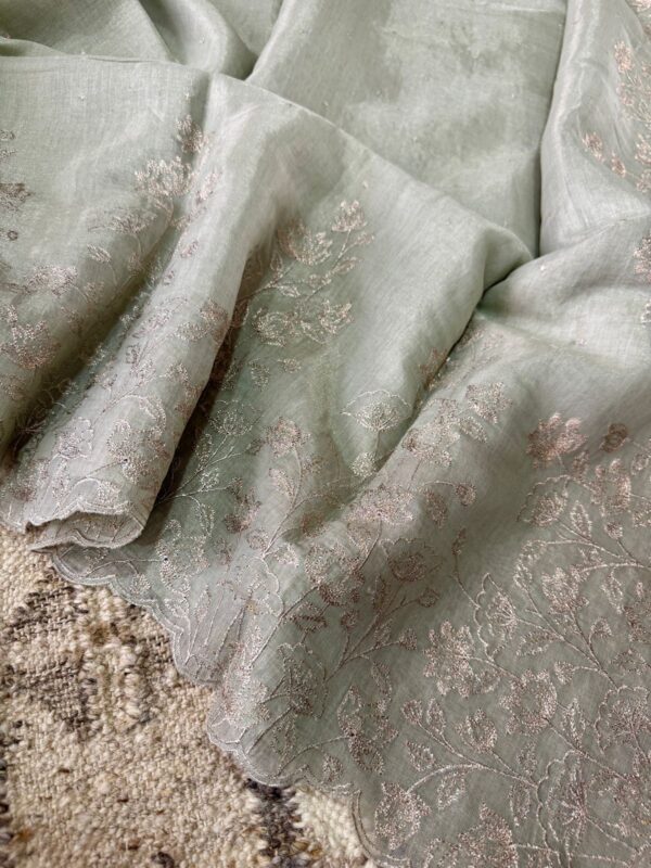 Banarasi Chanderi Soft Tissue Silk Saree with Embroidery Weave