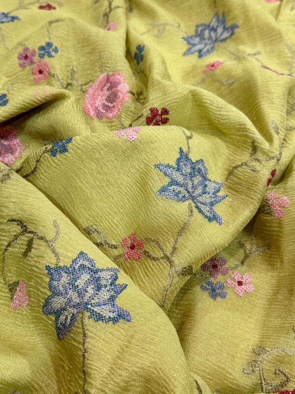 Crush Tissue Georgette Saree With Satin Patta Border - Image 3