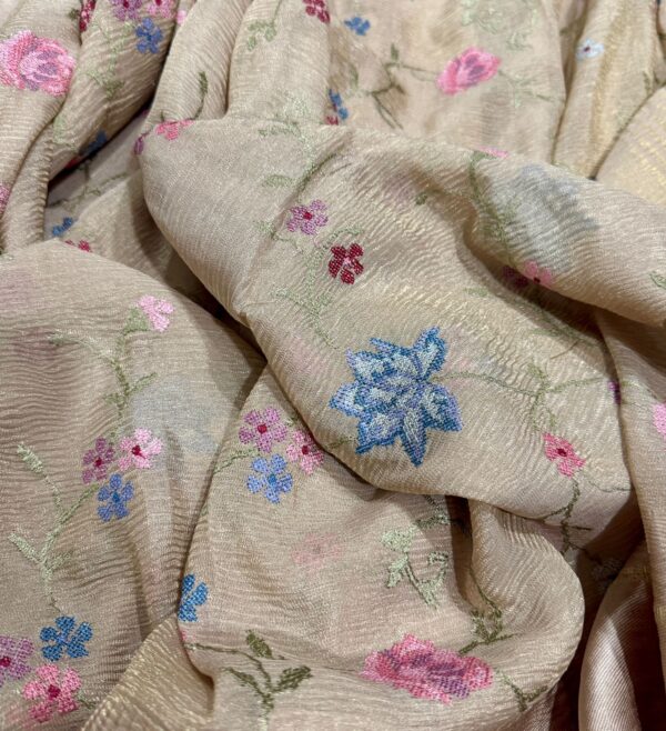 Crush Tissue Georgette Saree With Satin Patta Border - Image 3