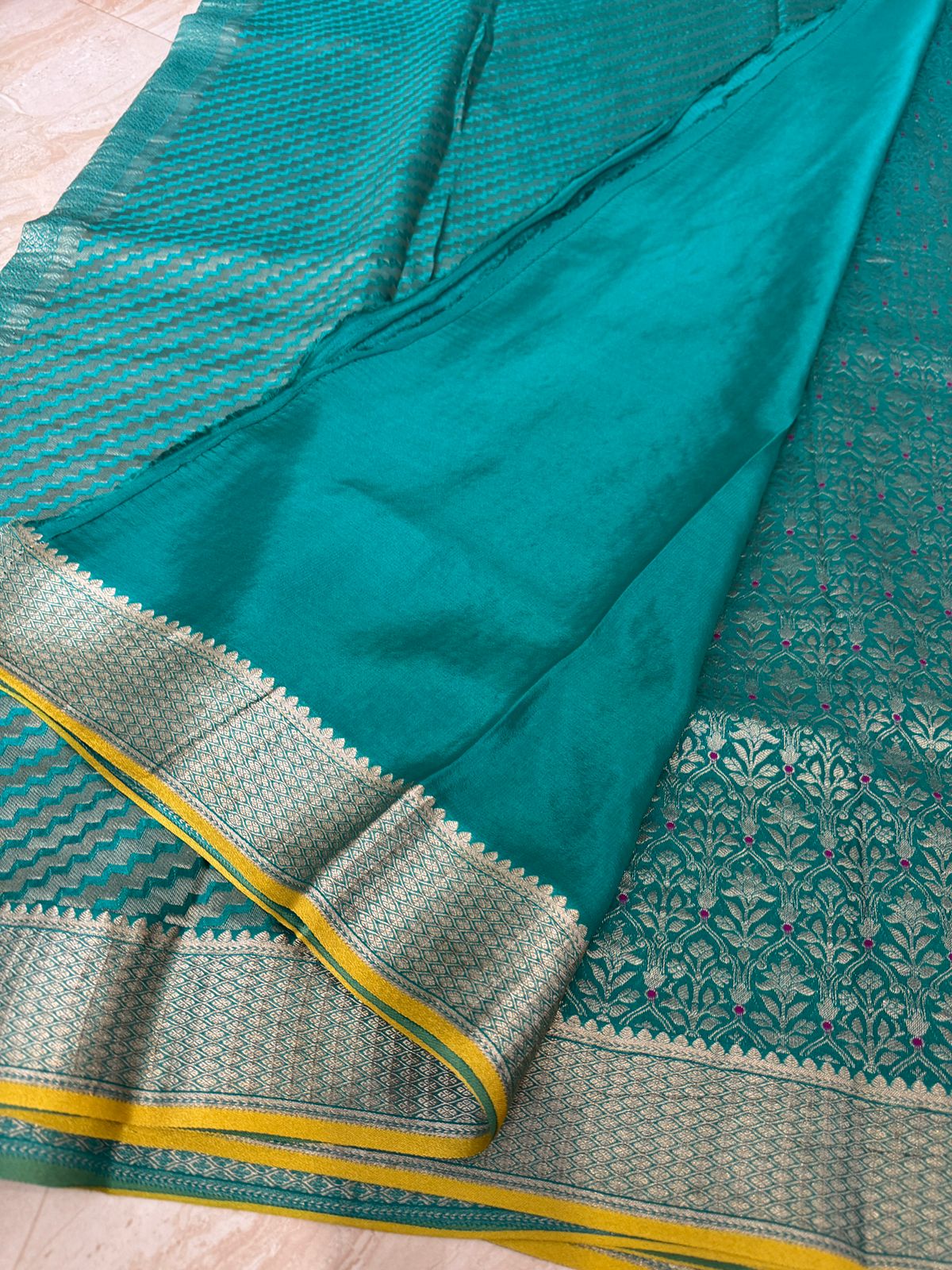 Mysore Brocade Crepe Silk With Meenakari Weave - Image 5