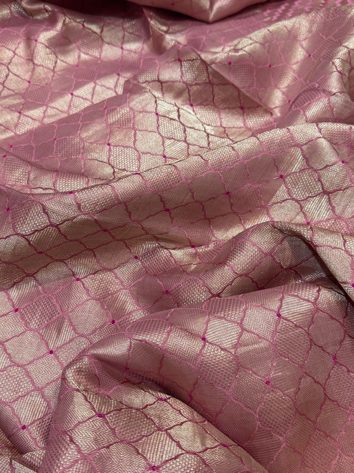 Pure Mysore Brocade Crepe Silk With Meenakari Zari Weave - Image 7