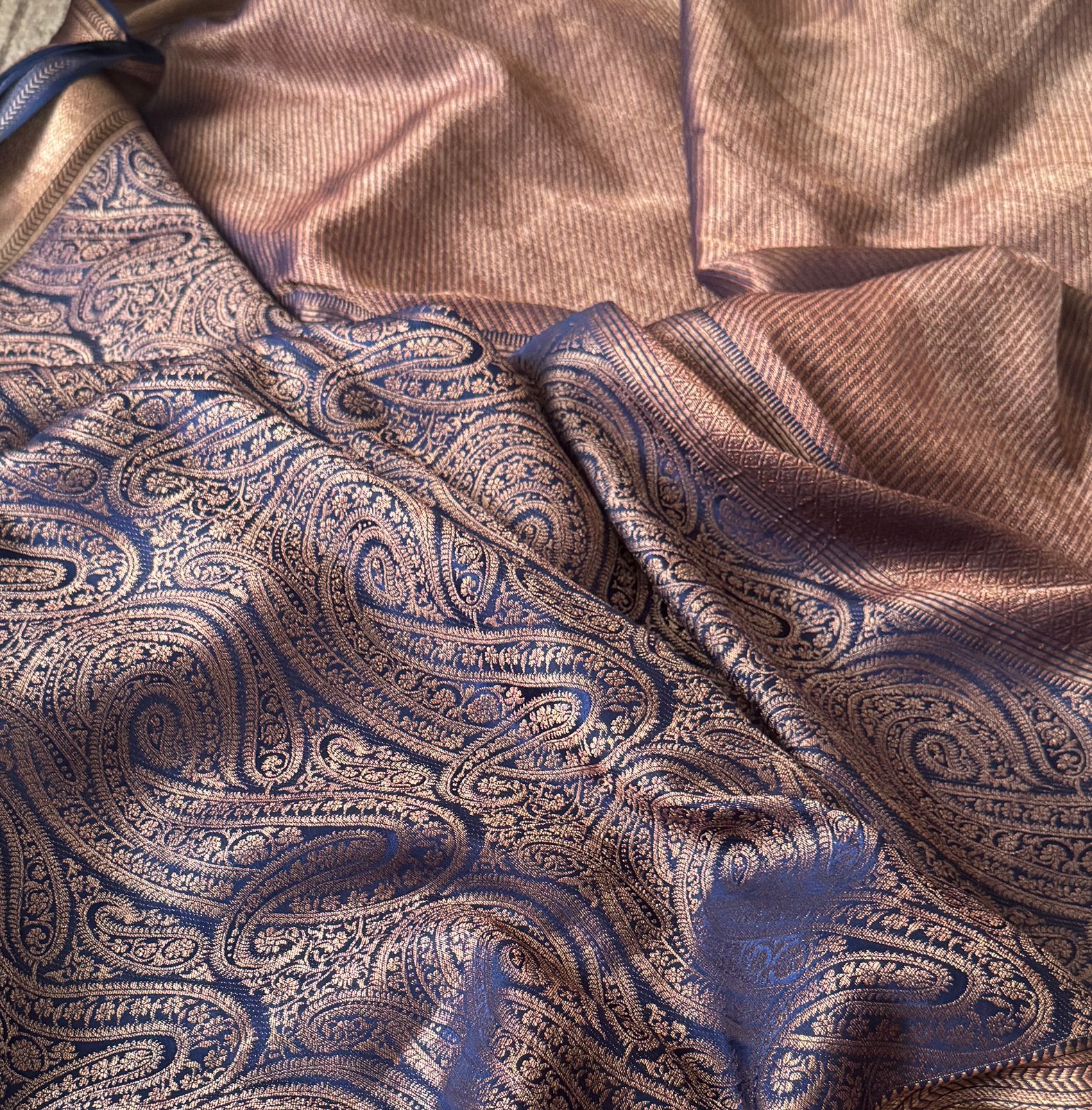 Mysore Brocade Crepe Silk Saree With Antiq Zari Weave - Image 3