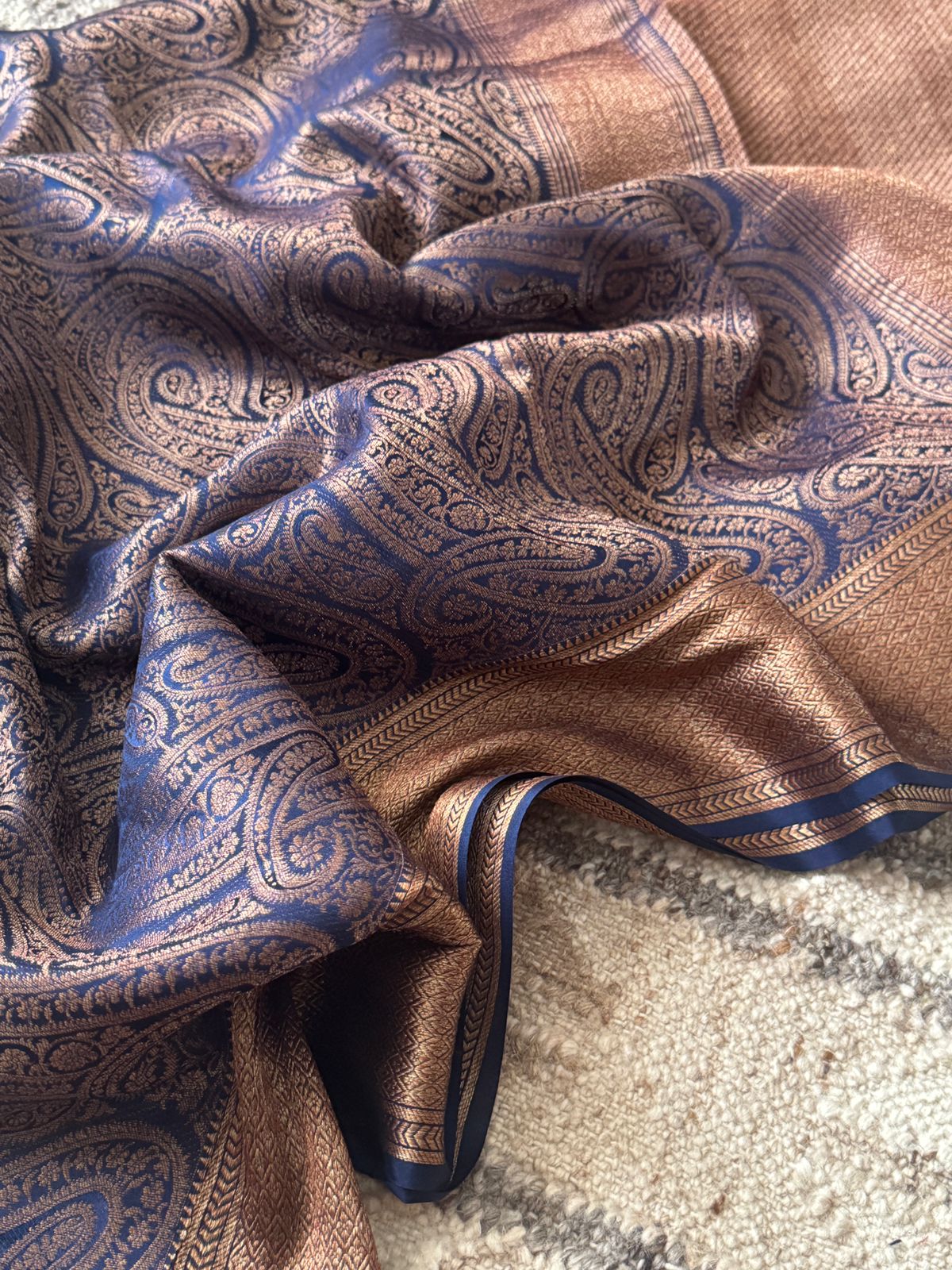 Mysore Brocade Crepe Silk Saree With Antiq Zari Weave - Image 6