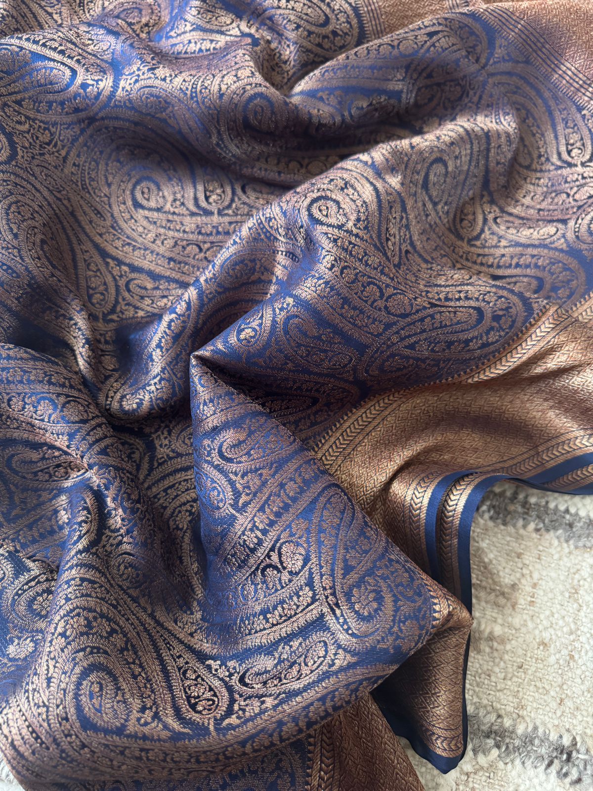 Mysore Brocade Crepe Silk Saree With Antiq Zari Weave - Image 7