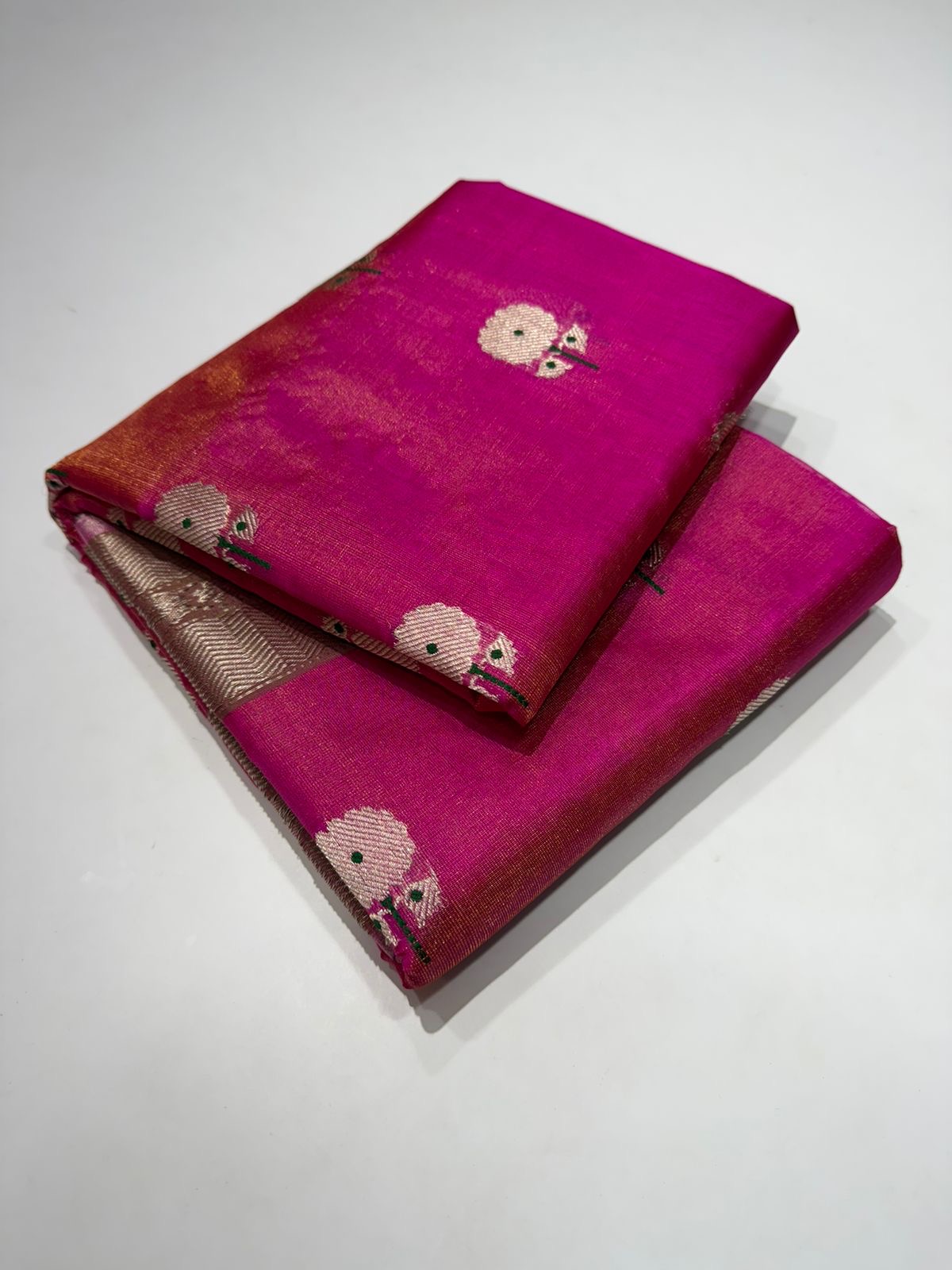 Pure Handloom Chanderi Tissue Pattu Soft Silk Saree - Image 6