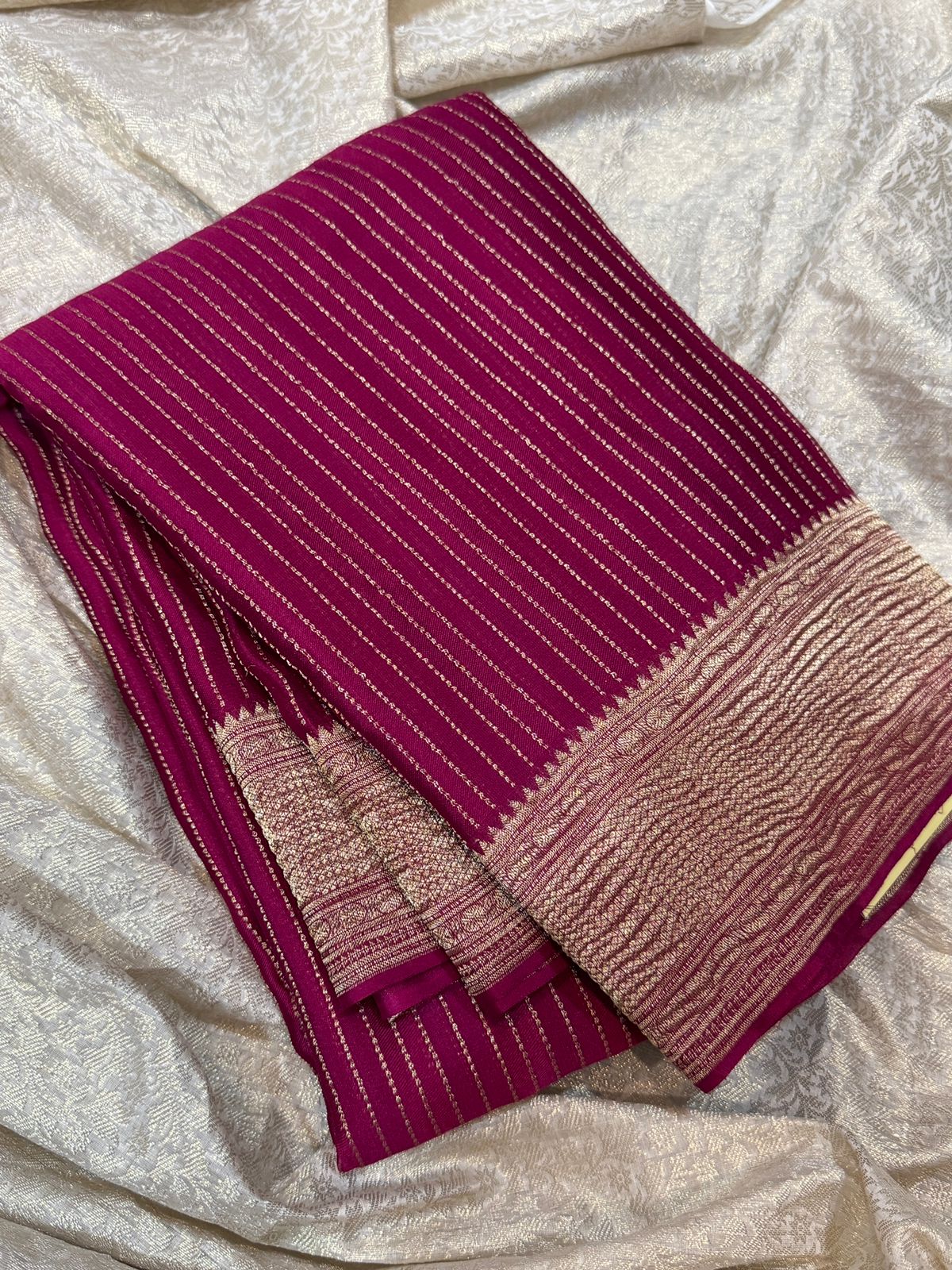 Mysore Crush Zari Weave Crepe Silk Saree