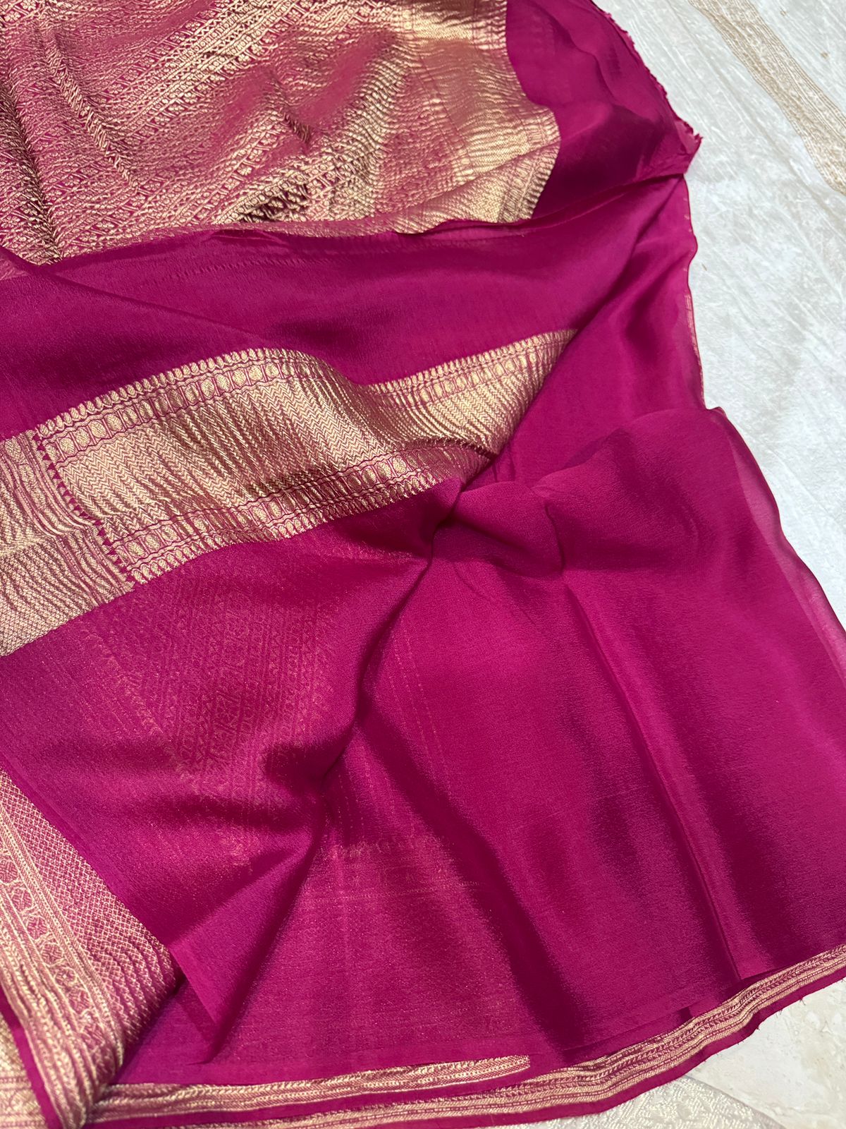 Mysore Crush Zari Weave Crepe Silk Saree - Image 5