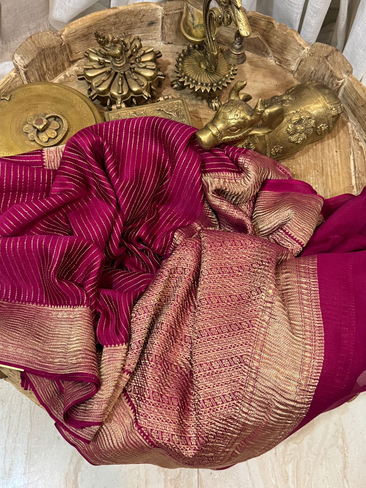 Mysore Crush Zari Weave Crepe Silk Saree - Image 6