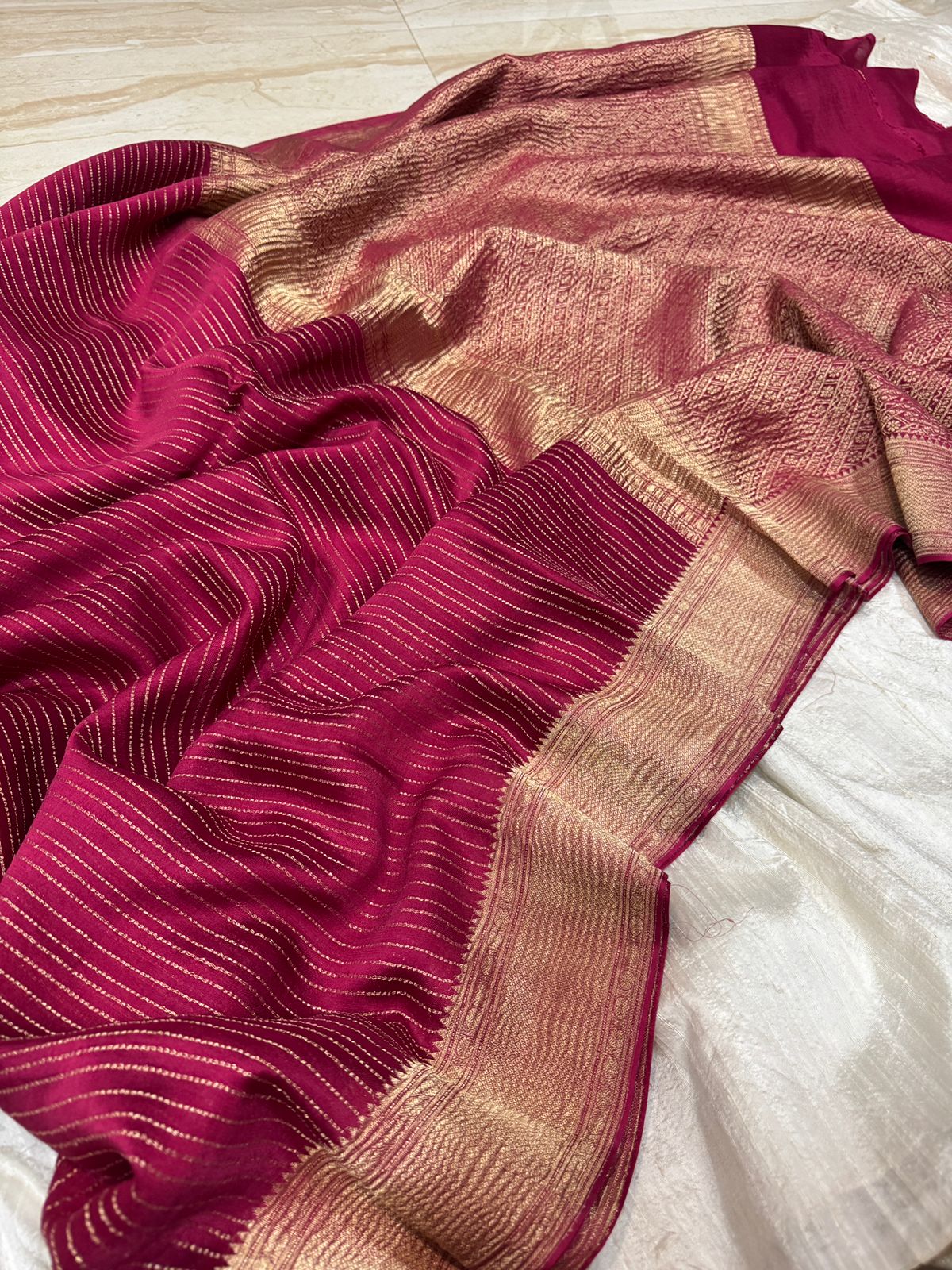 Mysore Crush Zari Weave Crepe Silk Saree - Image 10