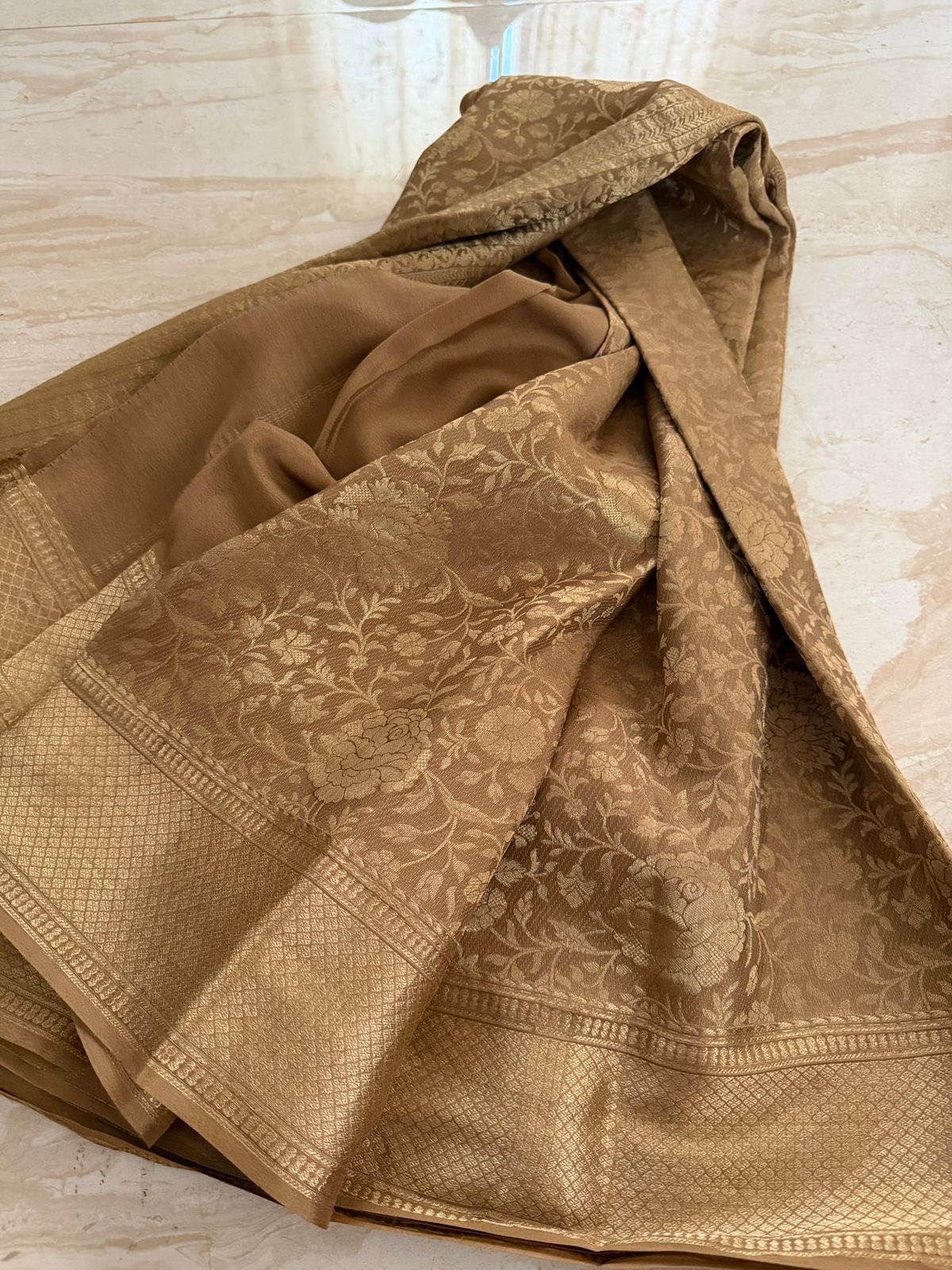Pure Mysore Brocade Crepe Silk Saree - Image 3