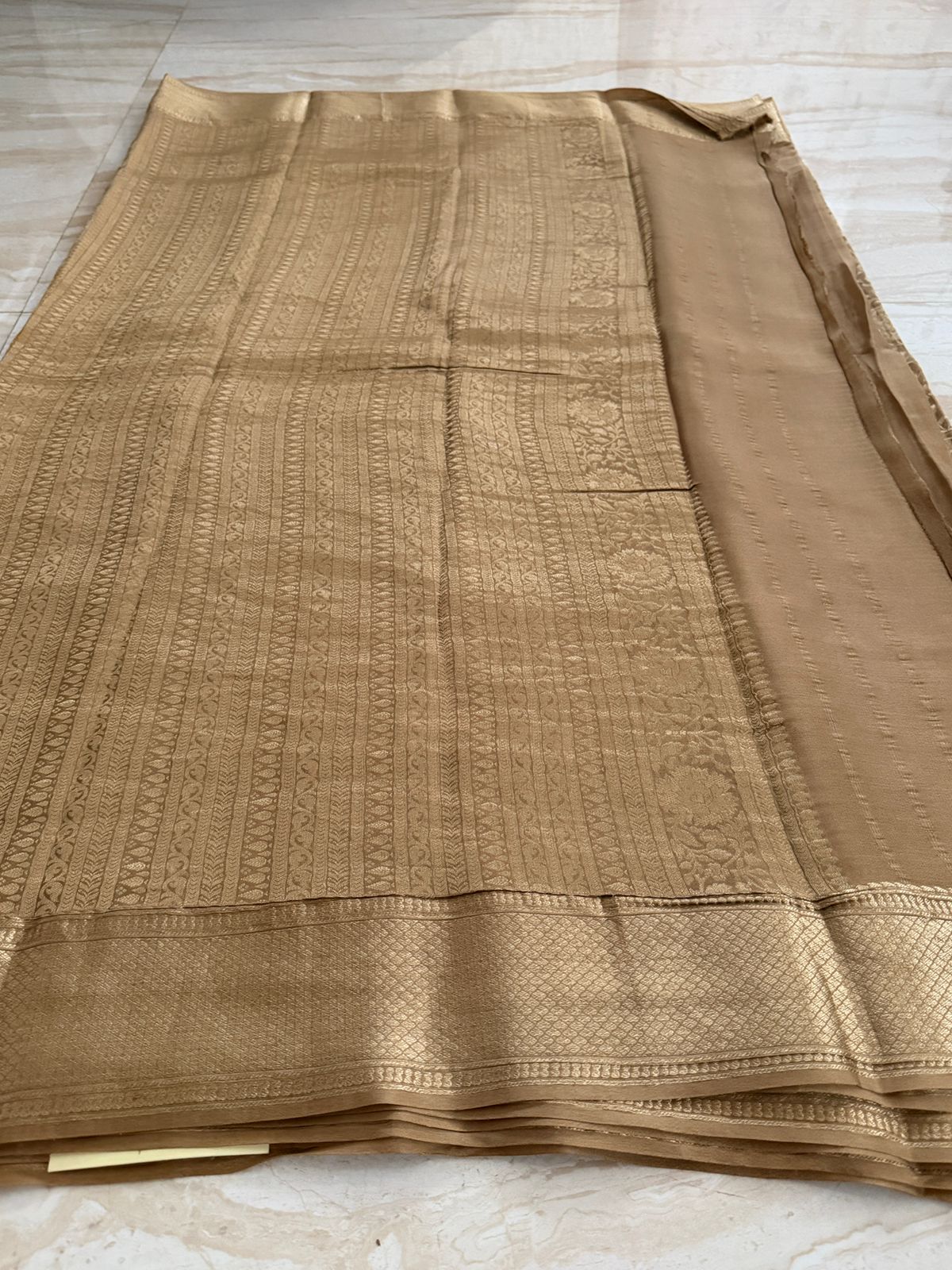 Pure Mysore Brocade Crepe Silk Saree - Image 8