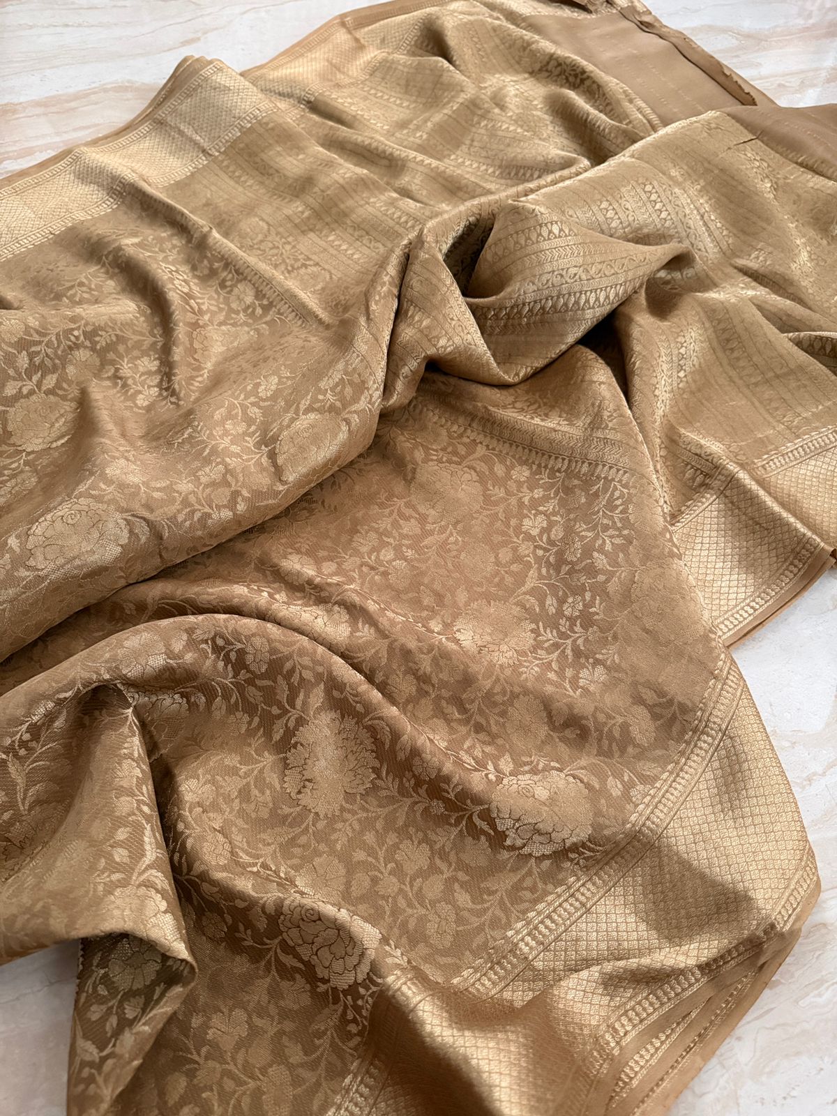 Pure Mysore Brocade Crepe Silk Saree - Image 4