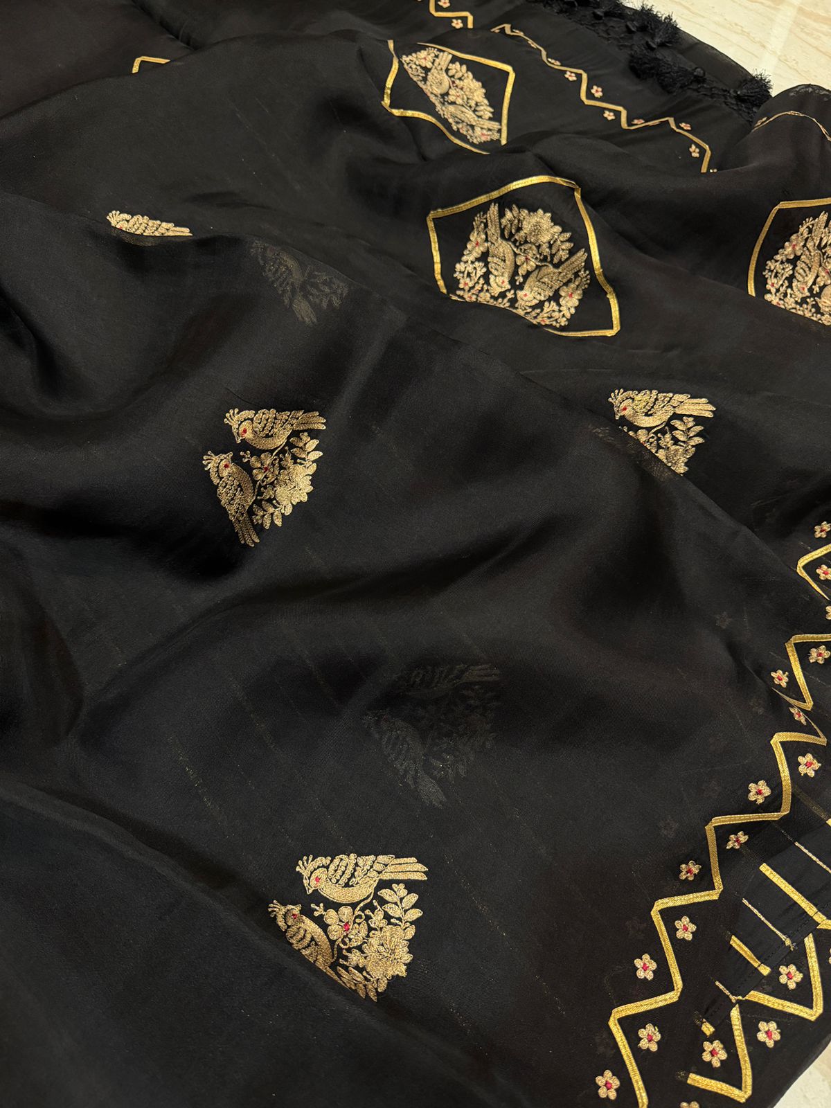 Pure Organza Silk Saree With Gotta Patti Work - Image 6