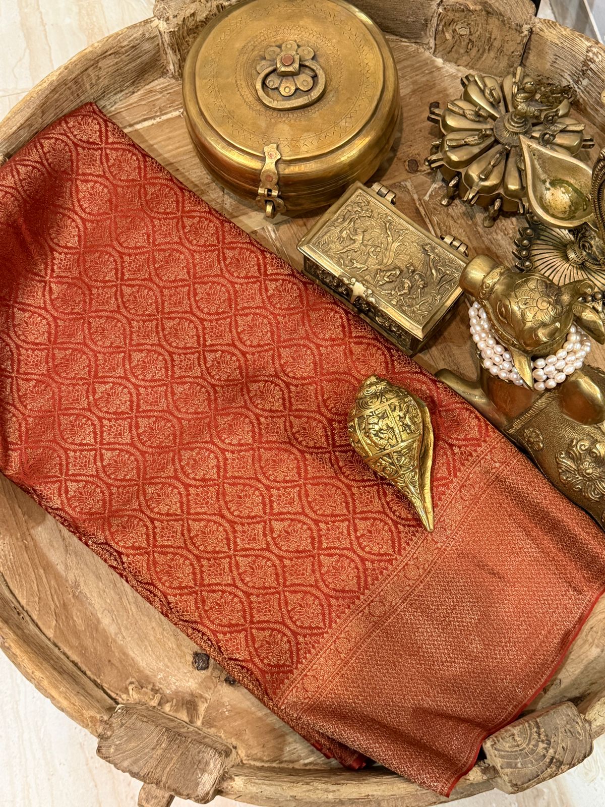 Pure Mysore Brocade Crepe Silk Saree With Antiq Zari Weave