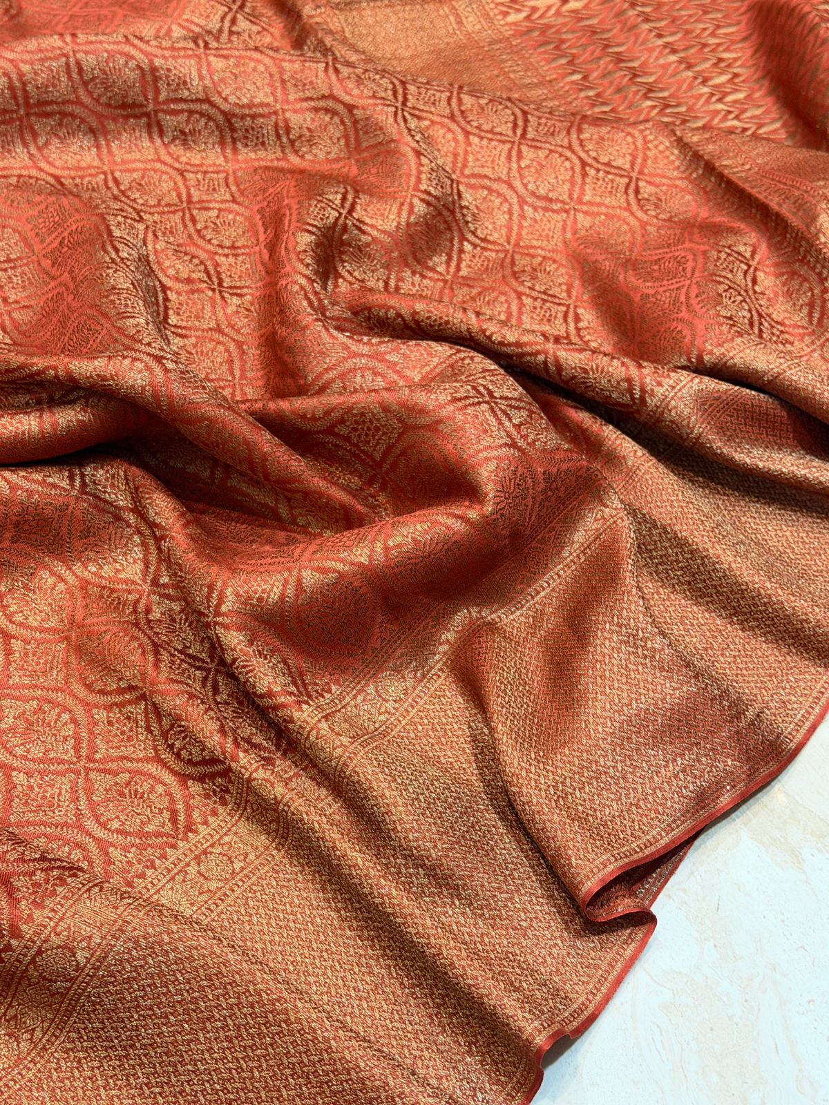 Pure Mysore Brocade Crepe Silk Saree With Antiq Zari Weave - Image 3