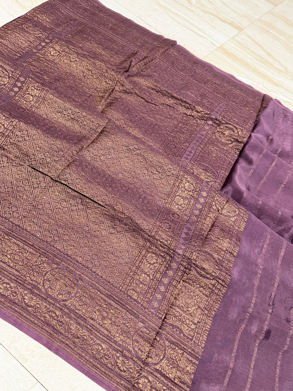 Pure Mysore Brocade Crepe Silk Saree - Image 9